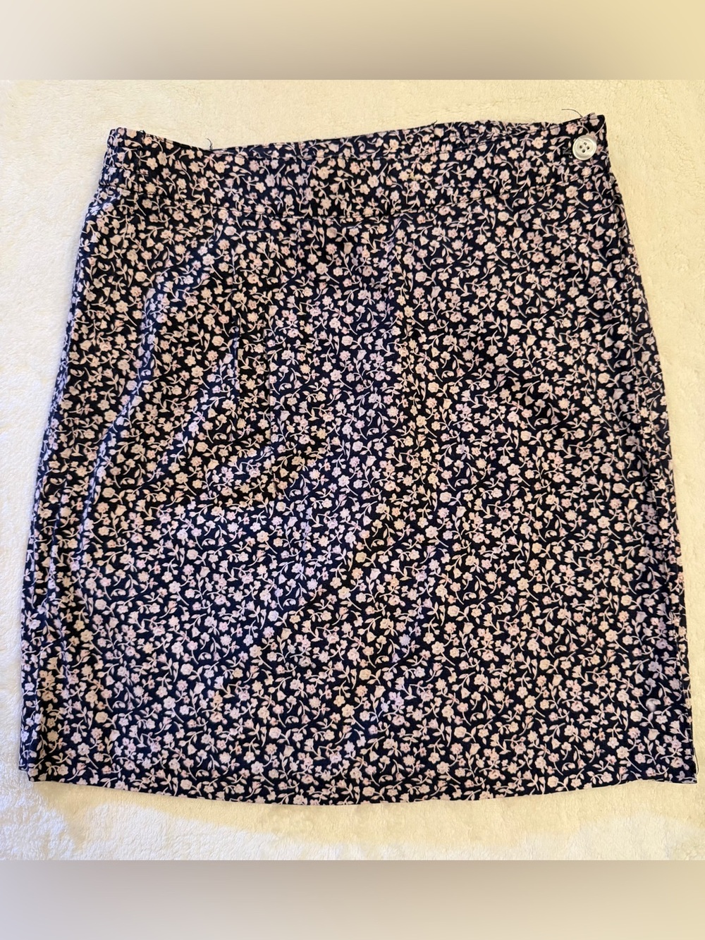 Vintage Briggs Petite Floral Wrap Skort Navy Blue Ditsy Print, Size 8